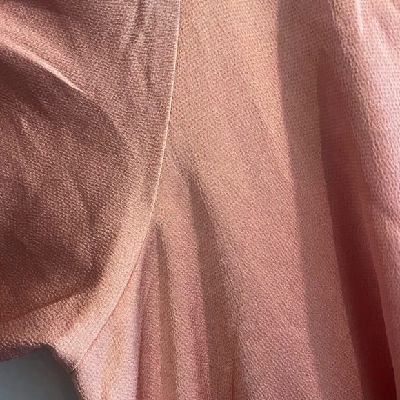 Baltic Born Blush Pink Satin Maxi Dress Flutter Sleeve V-Neck Women's M Formal - Picture 9 of 9